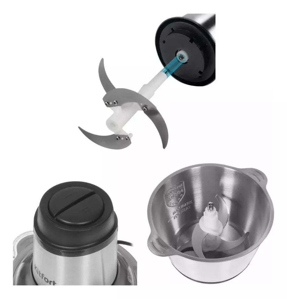 Picadora de Carne Eléctrica 2L de Acero Inoxidable 304 – Doble Velocidad y Potencia 200W