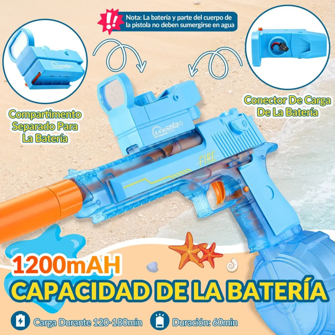 Pistola de Agua Eléctrica Automática 500 ml – Disparo Dual + Batería Recargable