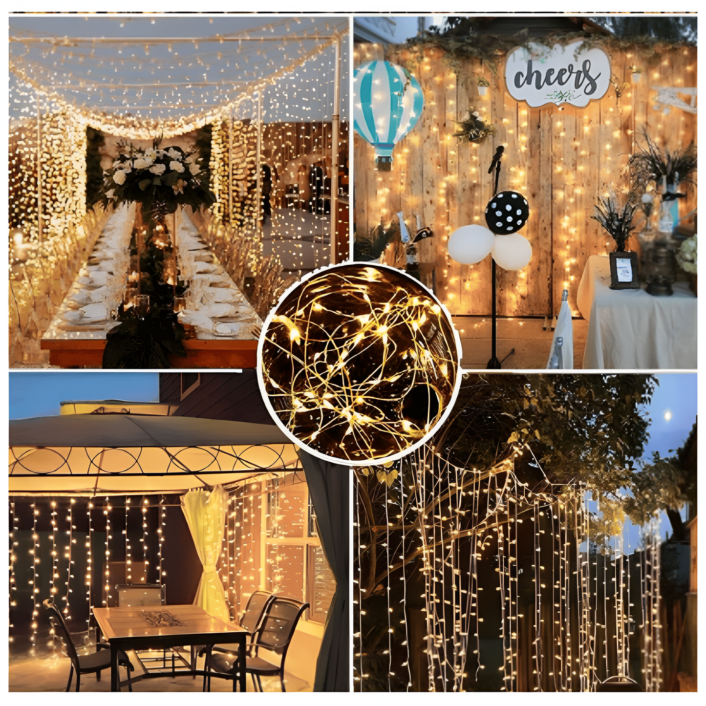 Cortina Solar Navideña LED (3x2)