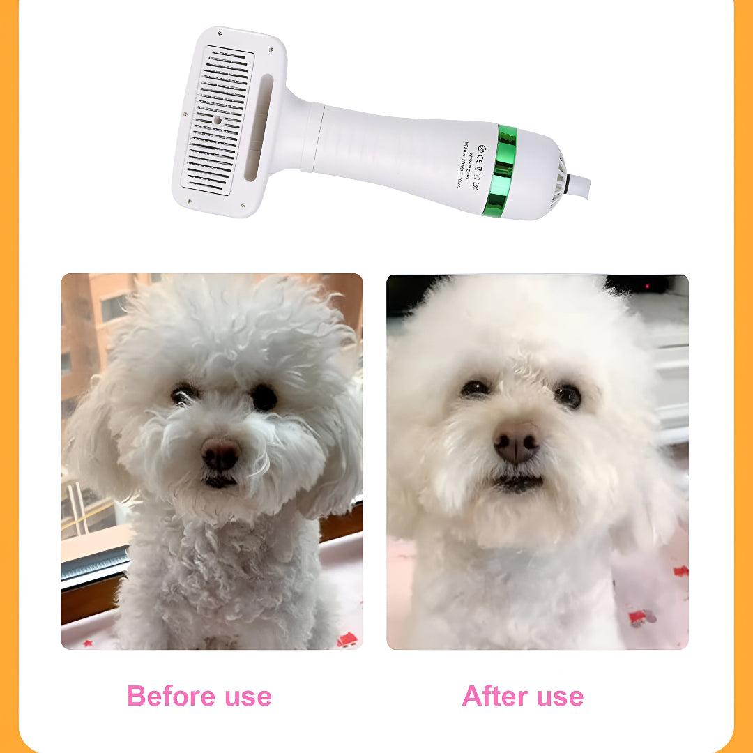 Secadora y Cepillo 2 en 1 para Mascotas – Aseo Rápido, Suave y Sin Estrés