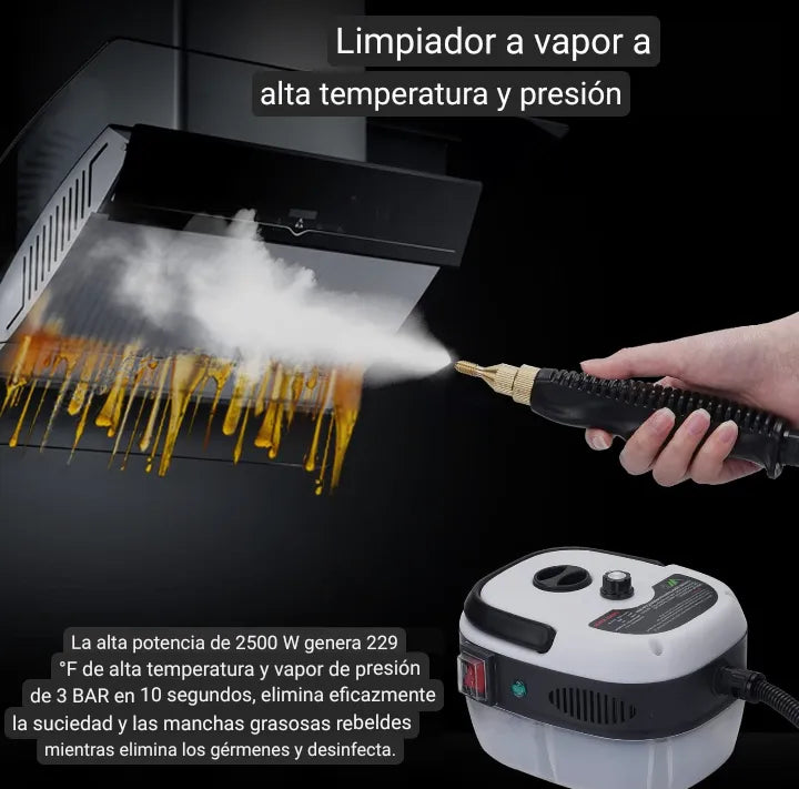 Vapor a alta temperatura y presión disolviendo grasa