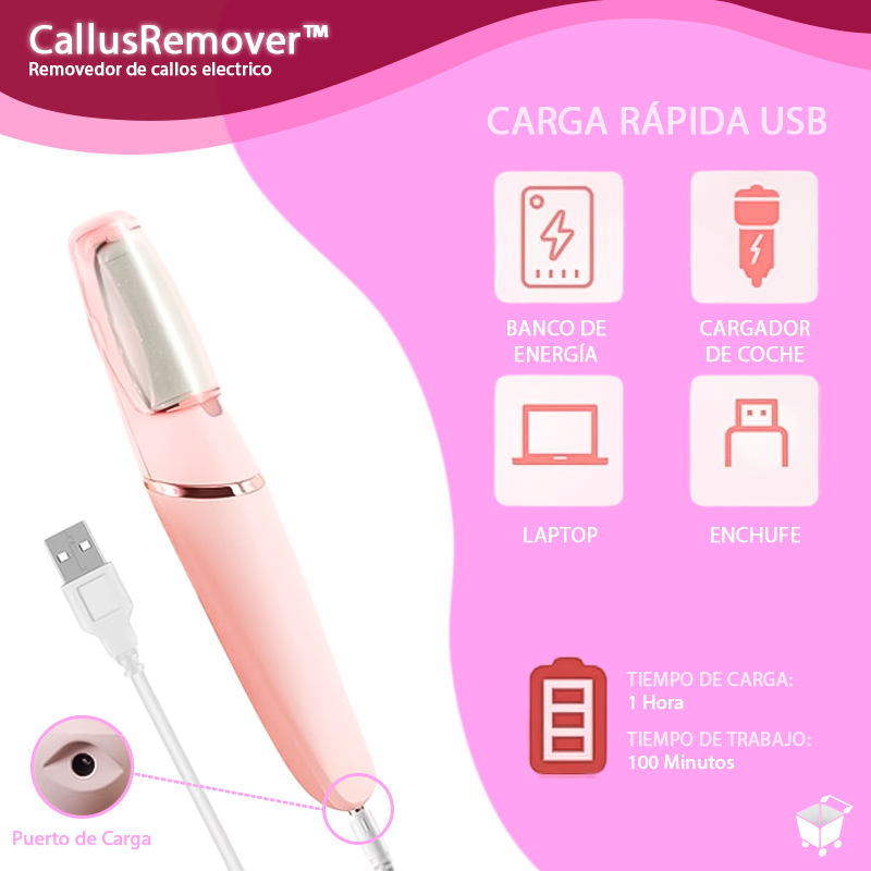 Carga rápida USB: 1 hora de carga, 100 minutos de uso