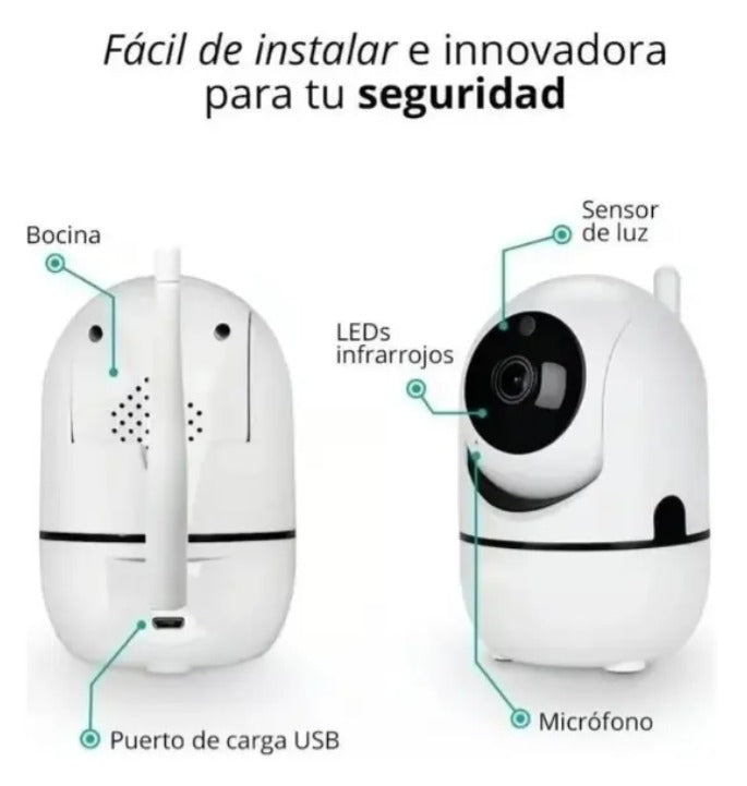 Fácil de instalar: bocina, puerto USB, LEDs infrarrojos y micrófono