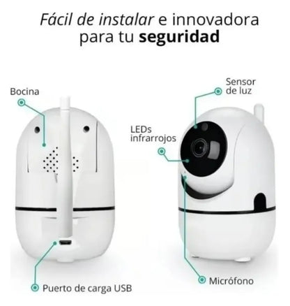 Fácil de instalar: bocina, puerto USB, LEDs infrarrojos y micrófono