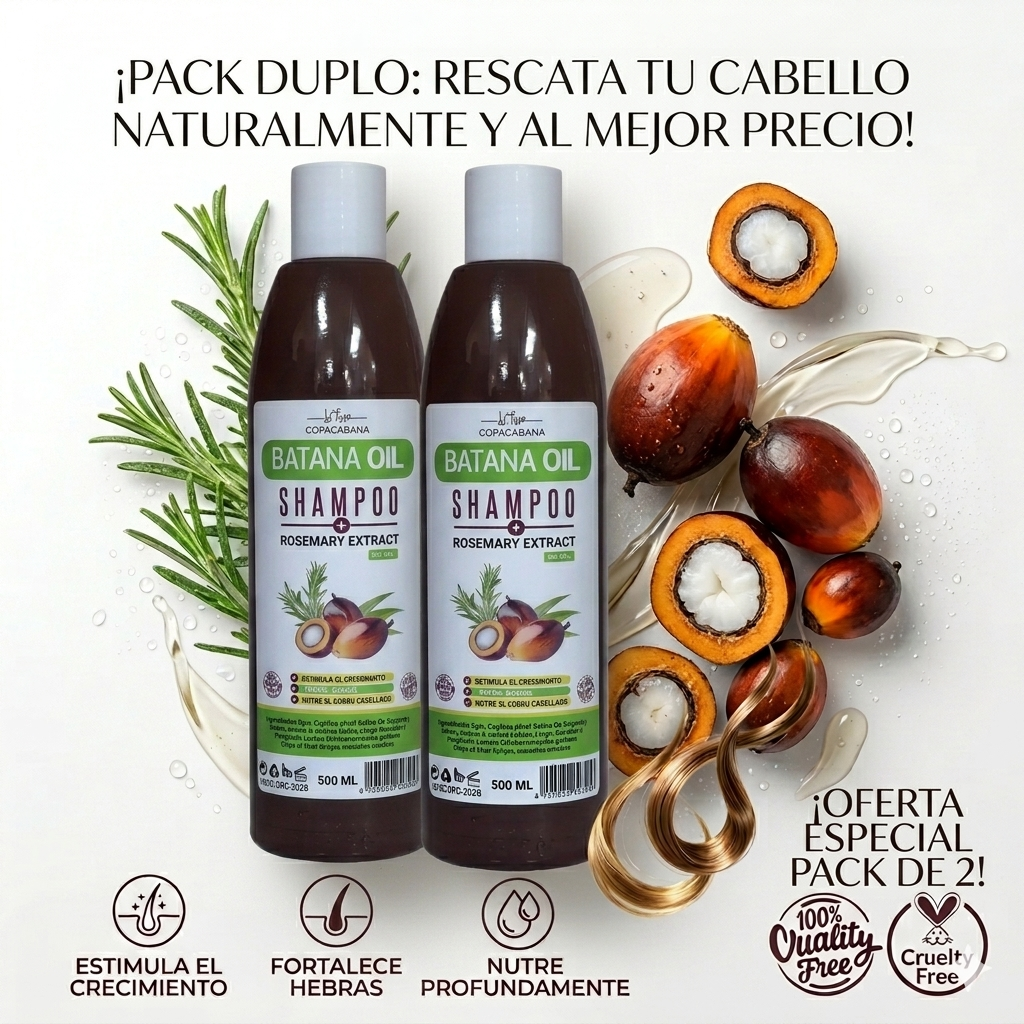Pack 2 Champu Batana con extracto de romero