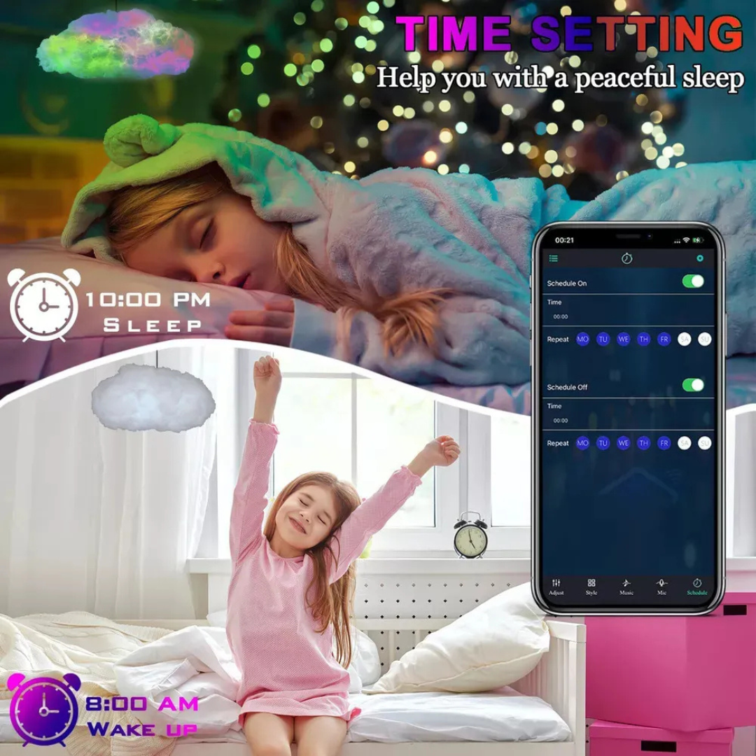 Luz Nube LED Multicolor con Bluetooth – ¡Tu cielo personal dentro de casa!