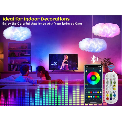 Luz Nube LED Multicolor con Bluetooth – ¡Tu cielo personal dentro de casa!