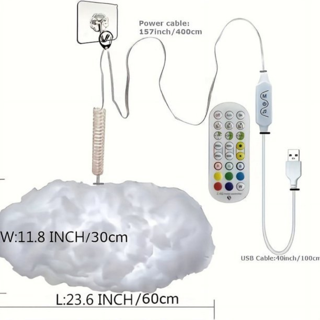 Luz Nube LED Multicolor con Bluetooth – ¡Tu cielo personal dentro de casa!