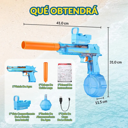 Pistola de Agua Eléctrica Automática 500 ml – Disparo Dual + Batería Recargable