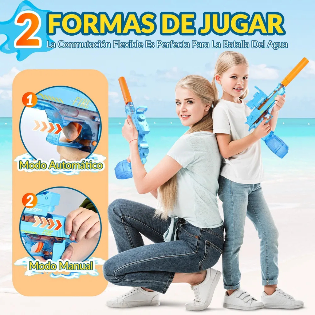 Pistola de Agua Eléctrica Automática 500 ml – Disparo Dual + Batería Recargable