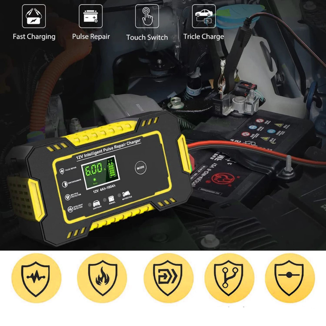 Cargador Inteligente de Baterías 12V – Protección, Potencia y Larga Vida Útil