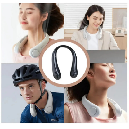 Ventilador de Cuello Portátil Recargable USB – 3 Velocidades, Silencioso y Ajustable