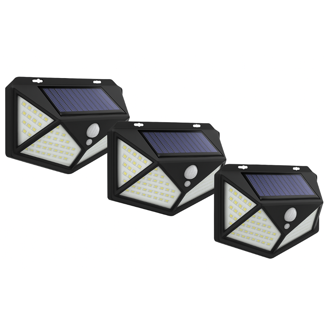 Pack de 3 Luces Solares LED 100LED – Iluminación Potente, Inteligente y sin Gastos