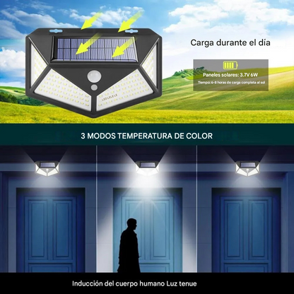 Pack de 3 Luces Solares LED 100LED – Iluminación Potente, Inteligente y sin Gastos