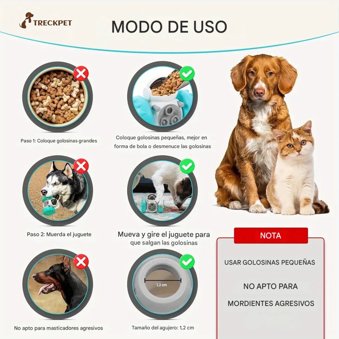 KINGO Juguete Interactivo para Perros y Gatos | Dispensador de Alimento Robot Antiestrés