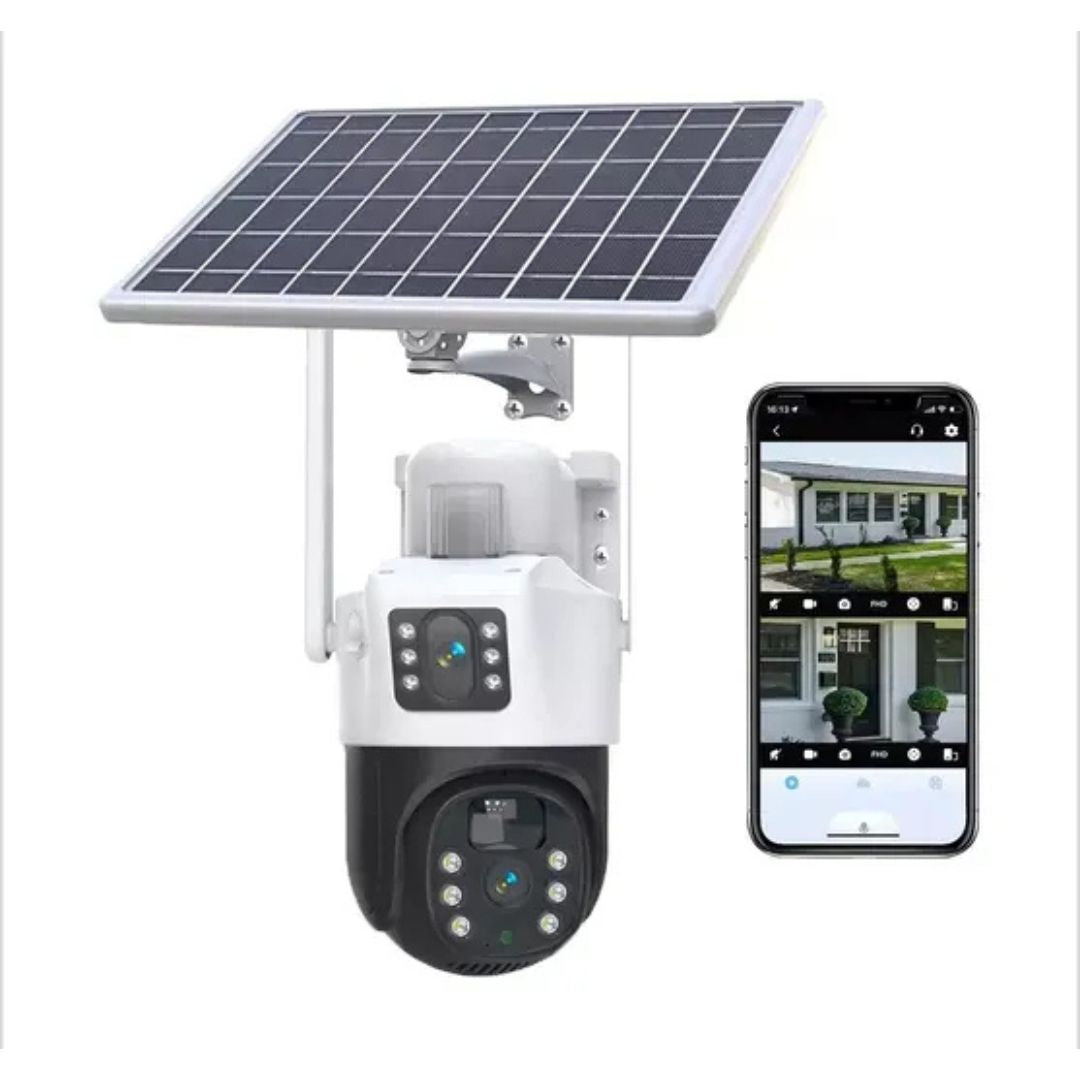 ámara de Seguridad Inalámbrica Solar 2K | Visión Nocturna Color, 360° y Audio Bidireccional