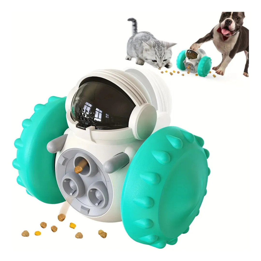 KINGO Juguete Interactivo para Perros y Gatos | Dispensador de Alimento Robot Antiestrés