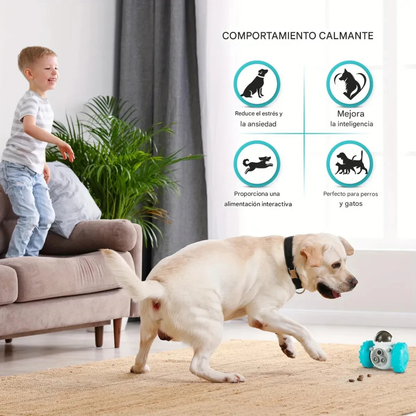 KINGO Juguete Interactivo para Perros y Gatos | Dispensador de Alimento Robot Antiestrés
