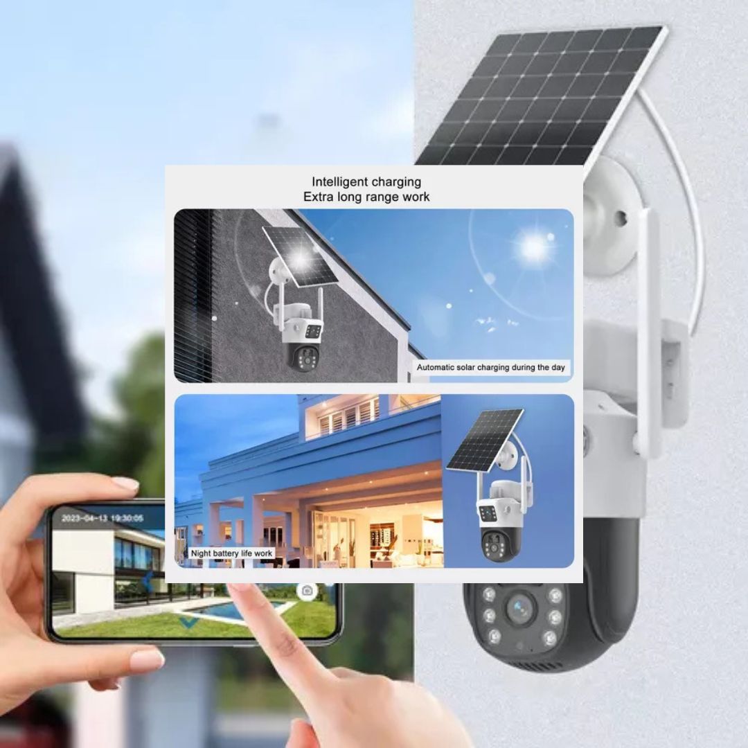 ámara de Seguridad Inalámbrica Solar 2K | Visión Nocturna Color, 360° y Audio Bidireccional