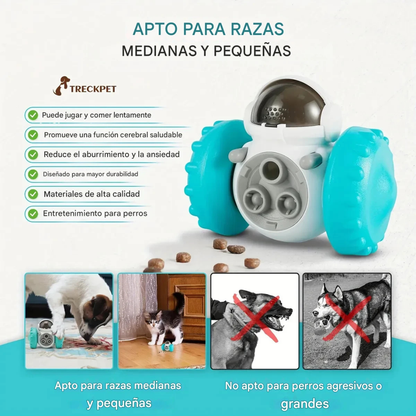 KINGO Juguete Interactivo para Perros y Gatos | Dispensador de Alimento Robot Antiestrés