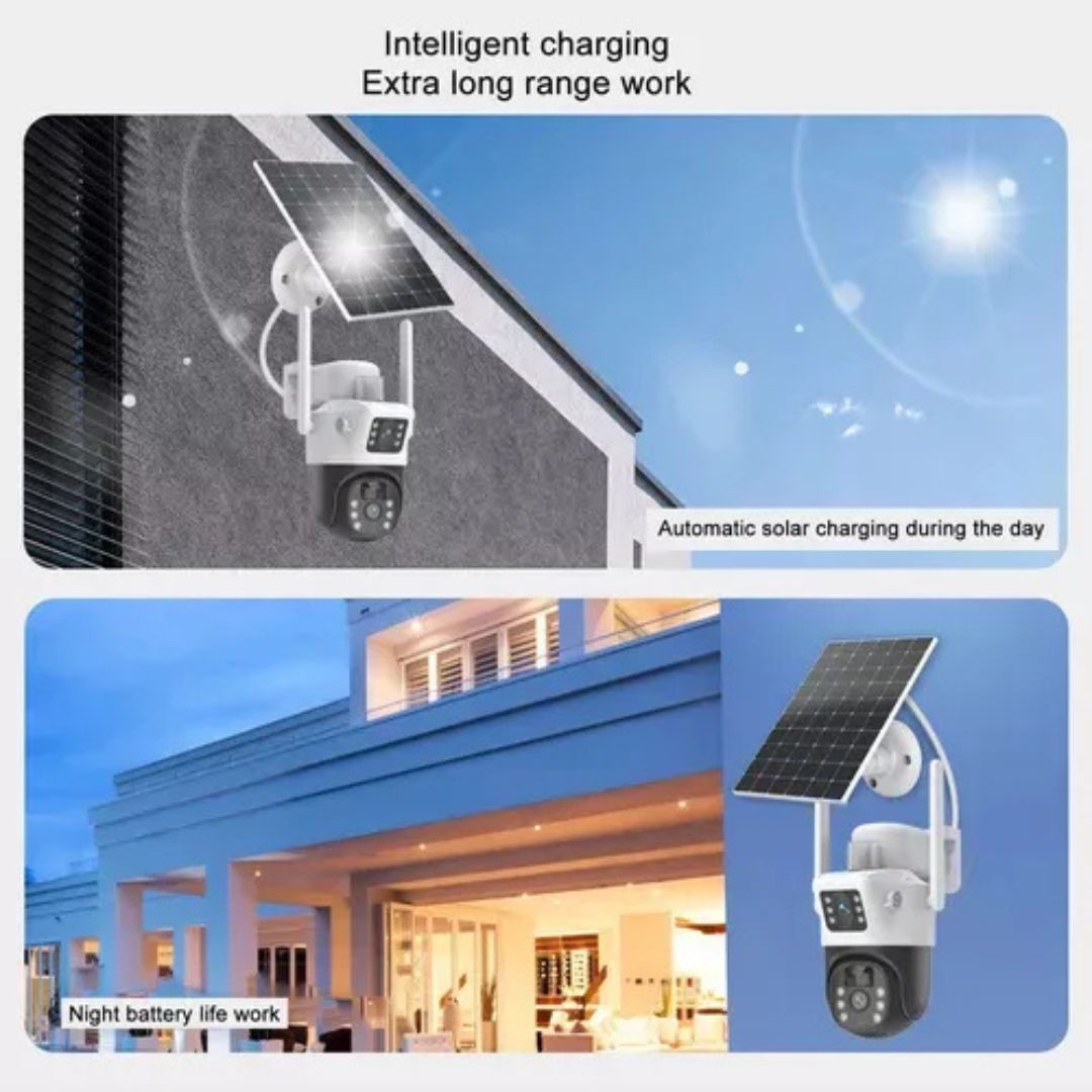 ámara de Seguridad Inalámbrica Solar 2K | Visión Nocturna Color, 360° y Audio Bidireccional