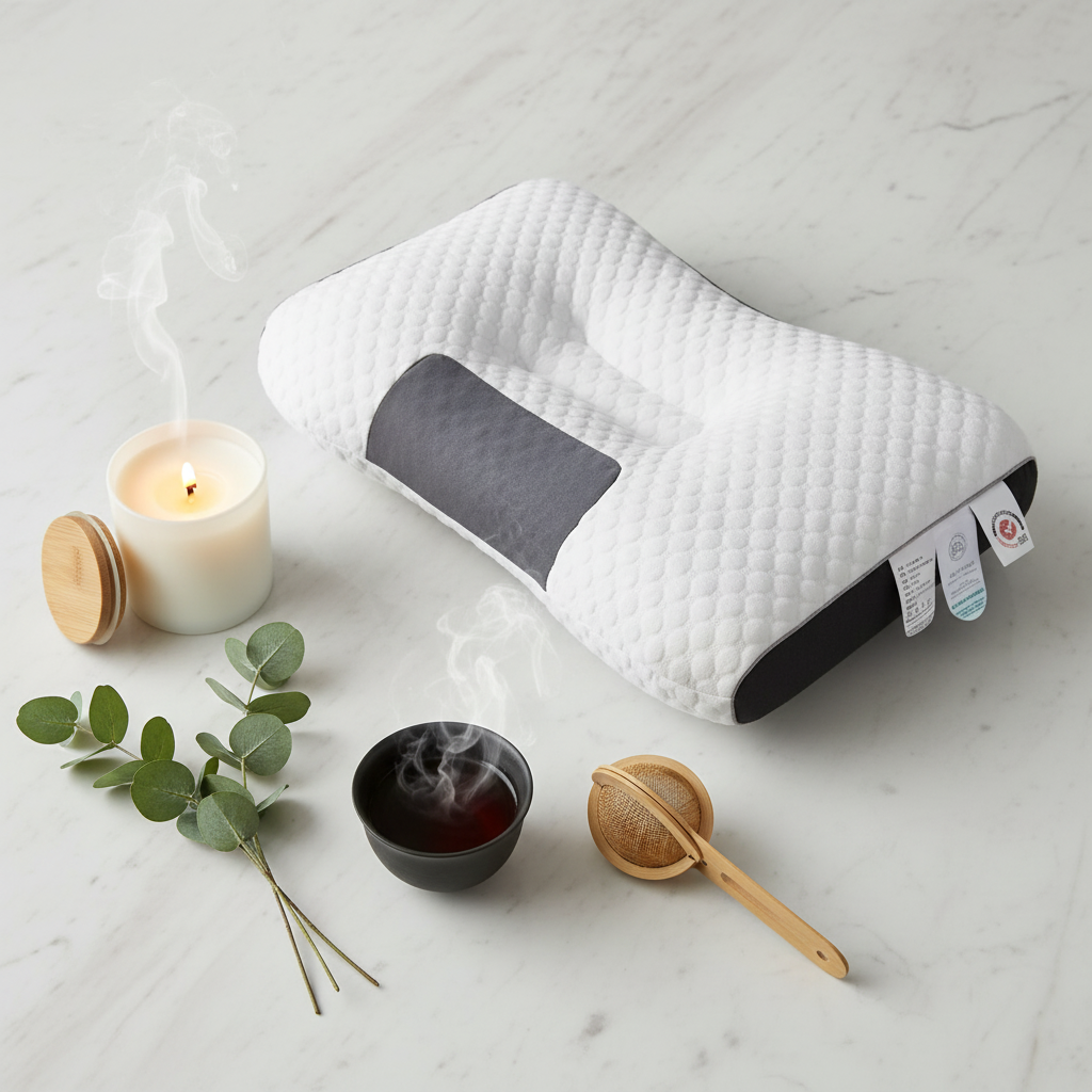 Almohada cervical con accesorios spa bienestar