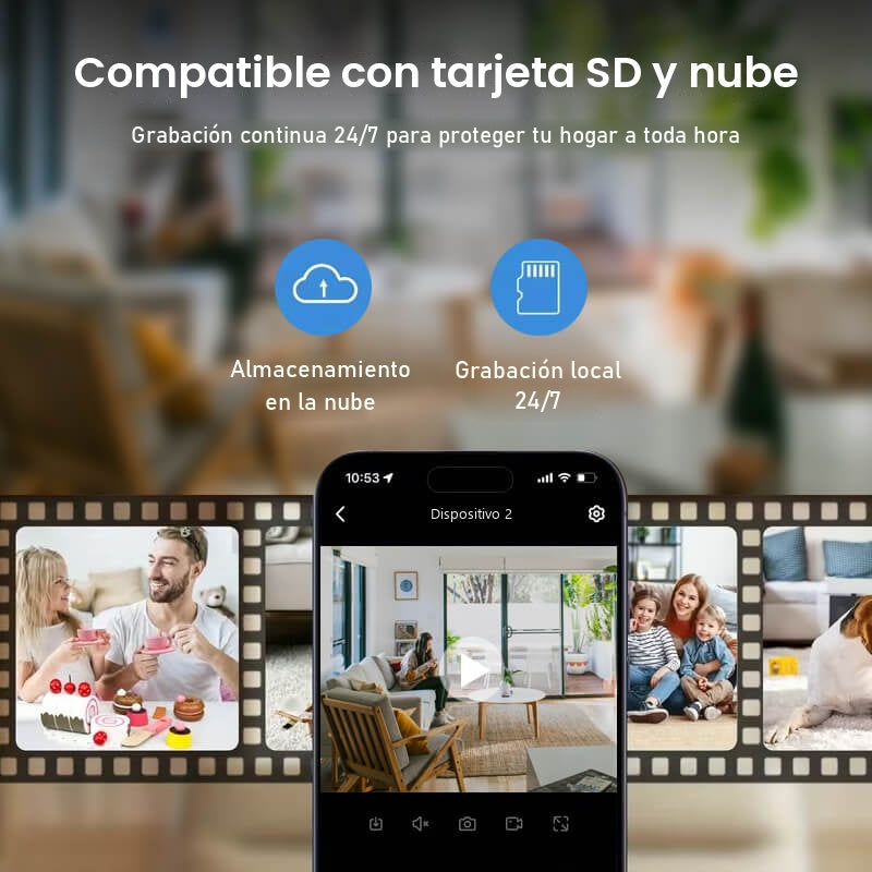 Compatible con tarjeta microSD y almacenamiento en la nube
