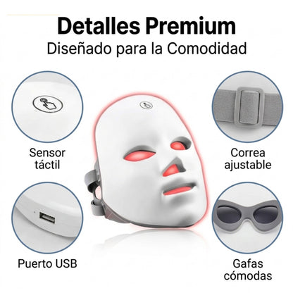 Detalles premium: sensor táctil, correa ajustable, puerto USB y gafas