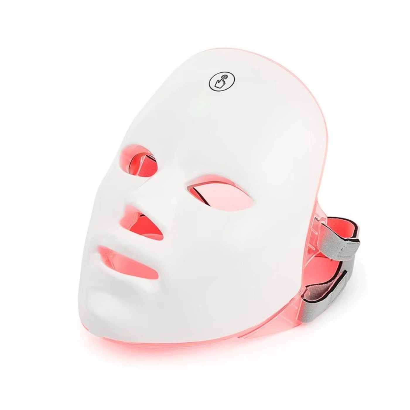 Máscara de terapia de luz LED 7 colores con luz roja encendida