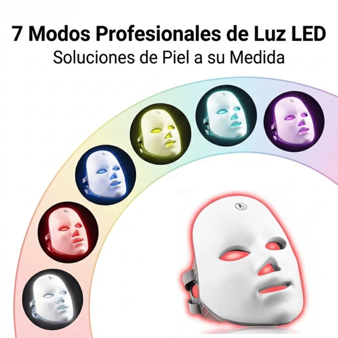 7 modos profesionales de luz LED, soluciones de piel a su medida