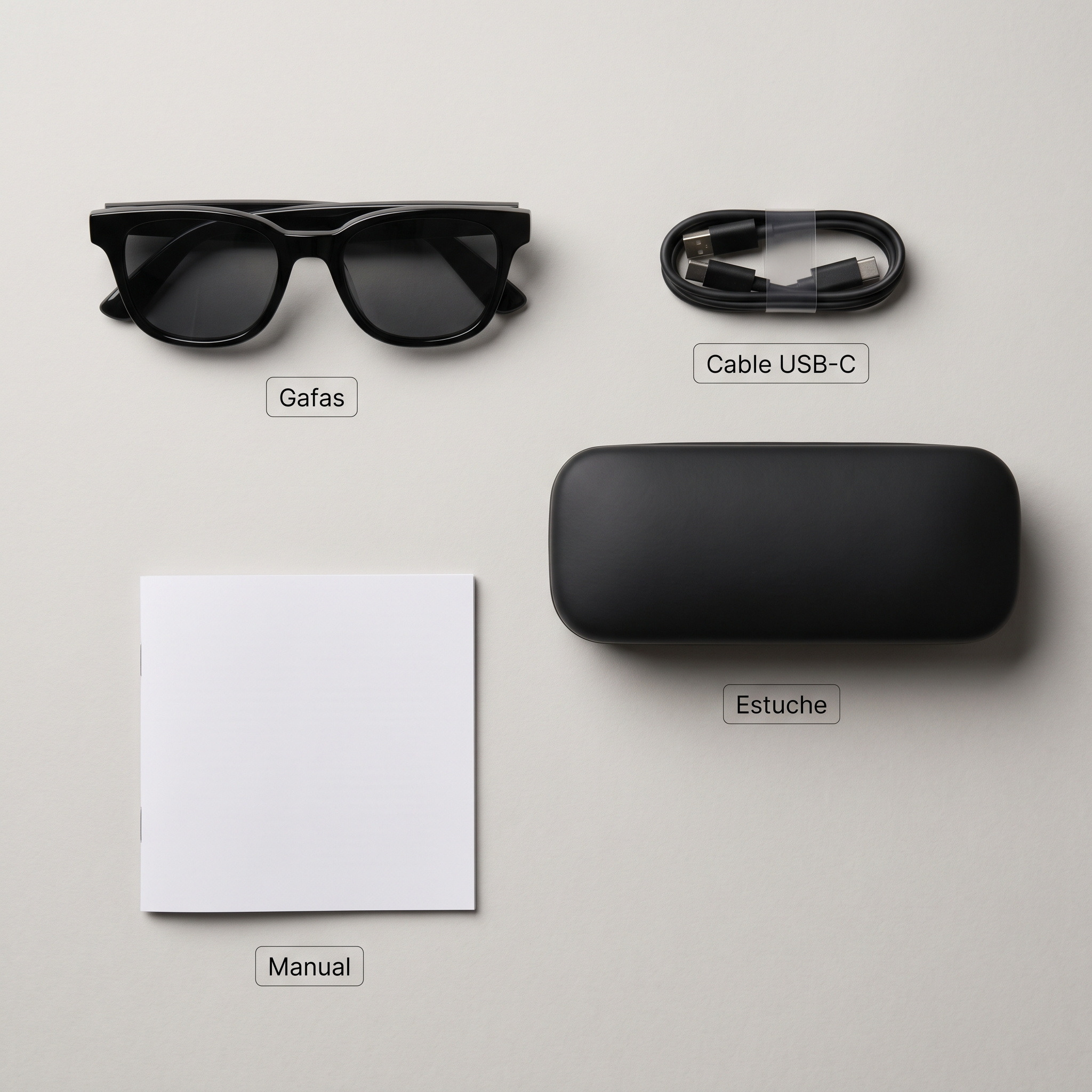 Gafas con cámara HD - contenido de la caja