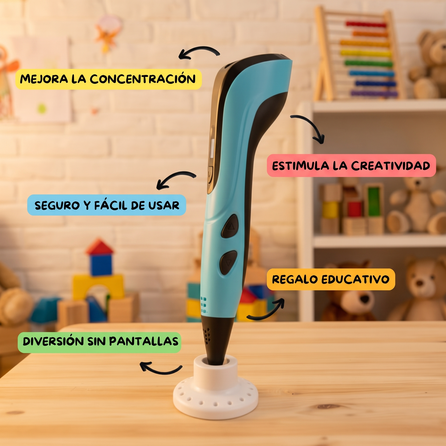 Beneficios del Lápiz 3D: concentración, creatividad, seguro y fácil de usar, diversión sin pantallas
