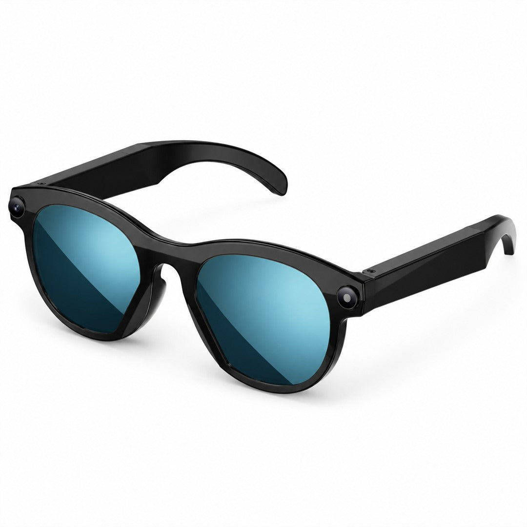 Lentes inteligentes con cámara 2MP color negro, vista tres cuartos