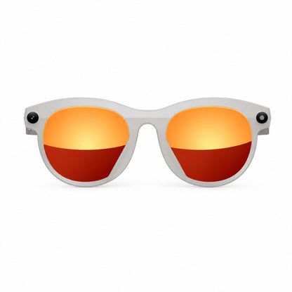 Lentes inteligentes con cámara 2MP color blanco con micas espejadas naranjas
