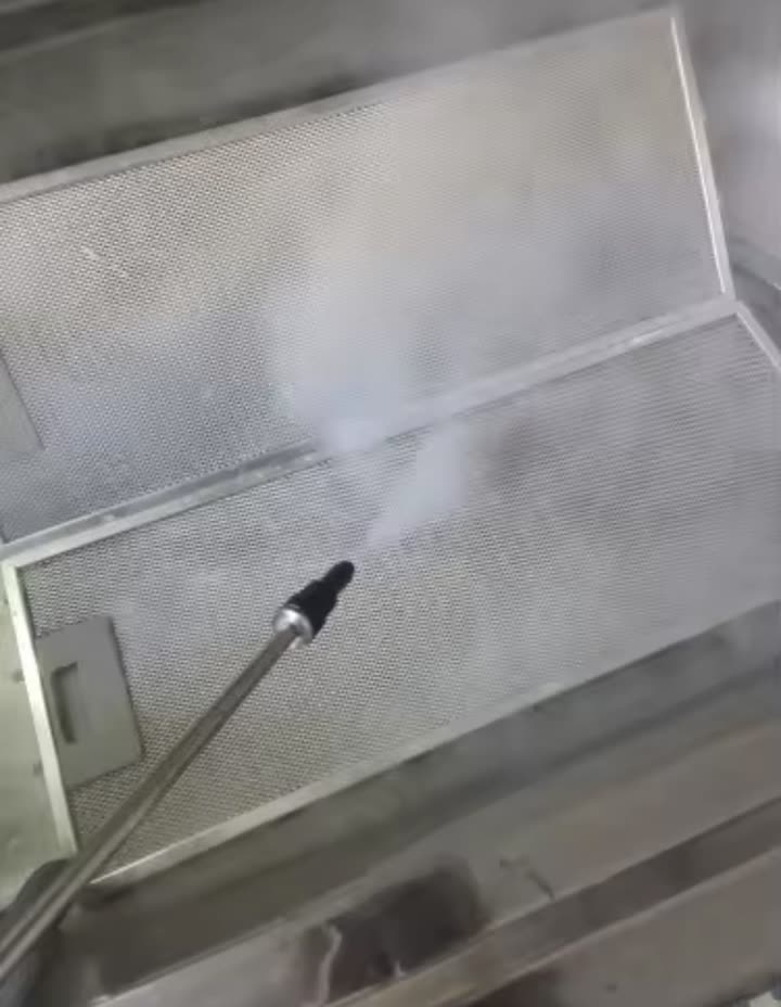 Campana de cocina limpiada con el vapor